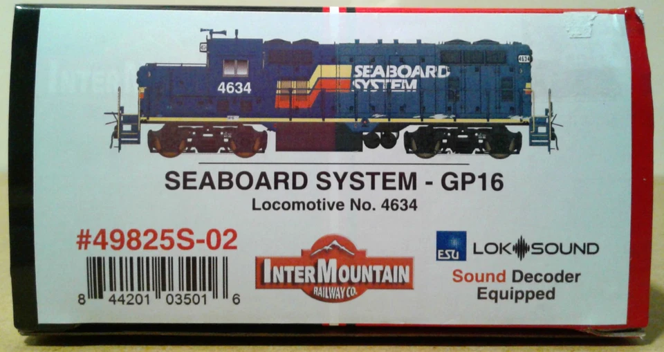 HO SCALE INTERMOUNTAIN GP16 SEABOARD SYSTEM SBD #4634 49825S-02 DCC & SOUND - Image 1 of 2