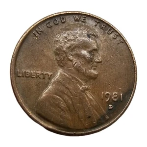 1981 D Penny Error Variety Lincoln Memorial  - Picture 1 of 3