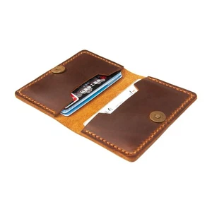 Leder Kartenetui, Leder Origami Geldbörse, Minimalist Pocket Portemonnaie, Münzpu... - Bild 1 von 6