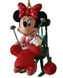Disney MINNIE MOUSE Knitting Sitting on Rocking Chair 3" Christmas Ornament - Picture 1 of 4