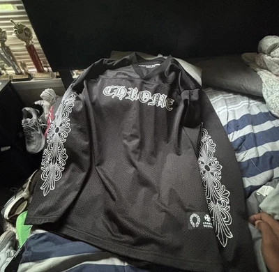 Men's Chrome Heart Long Sleeve Shirt White/Black Dagger Design - Image 1 of 3