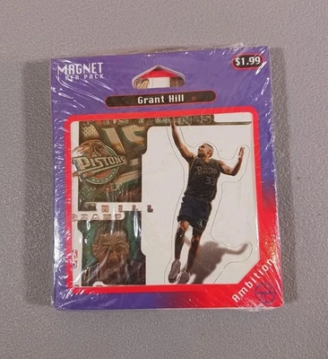 1997 NBA Gralnt Hill Crown Pro Decal Magnet Pack Of Six Unopened Sealed Packs - Image 1 of 3