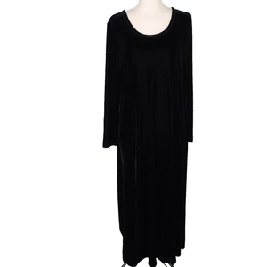 Maxi Vestido Suave Surroundings Terciopelo Elastizado Columpio Talla L Bolsillos Negros - Imagen 1 de 15