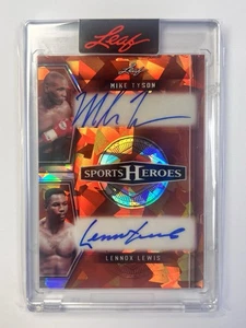 Leaf Metal Sports Heroes 2025 Mike Tyson - Lennox Lewis doble automático naranja 4/6 SSP - Imagen 1 de 4
