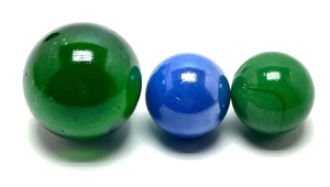 Vintage Shooter Marbles Lot Of 3 Multicolor Agate Swirl bubbled solid - Picture 1 of 6