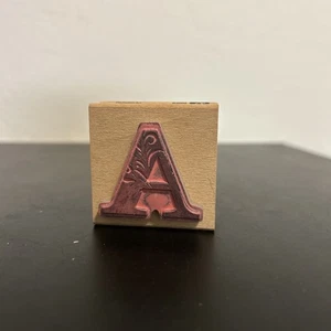 Hampton Arts Rubber Stamp - Letter "A" - Initial Accents - Picture 1 of 6