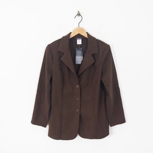 Kim & Co Soft Knit Short Jacket Size L NEW Cappuccino Brown Blazer - Picture 1 of 16