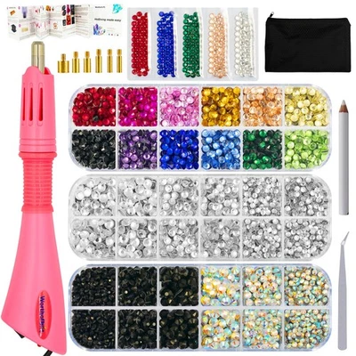 Hotfix Applicator Bedazzler Kit with Rhinestones 5200 Pcs, Hot Fix Bedazzling... - Image 1 of 4