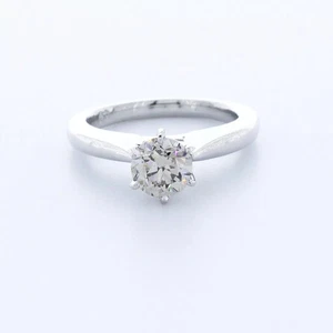 Anillo de compromiso solitario clásico platino 1,38 quilates redondo diamante cultivado en laboratorio J VS2 - Imagen 1 de 8