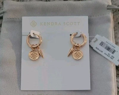 Kendra Scott Dira Huggie Earrings Interchangable Charms Rose Gold  NWT $58  - Image 1 of 2