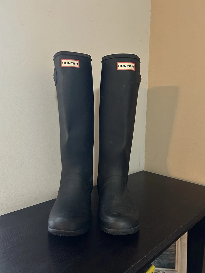 Women’s Hunter Rain Boots Original Tall Black Sz 10 - Image 1 of 1