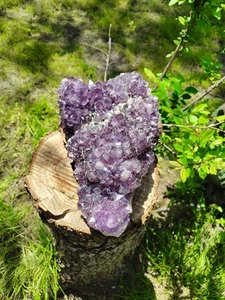 Large 7.13lb Natural Amethyst Geode Crystal Cluster Specimen 11" X 8" - Picture 1 of 19