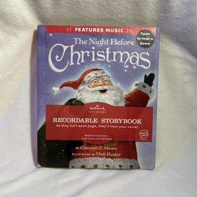 Hallmark Recordable Storybook THE NIGHT BEFORE CHRISTMAS  Hardcover - UNTESTED - Image 1 of 3