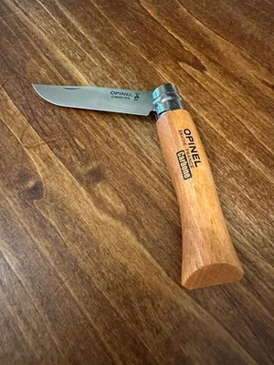 Opinel No. 7 Carbone - Carbon Steel Folding Pocket Knife, Beechwood Handle - Image 1 of 2