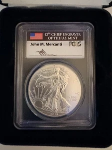 2015 $1 American Silver Eagle PCGS MS70 First Strike John Mercanti Signature - Picture 1 of 6