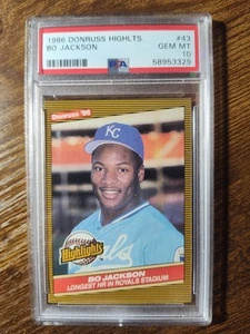 Donruss Highlights 1986 #43 Bo Jackson PSA 10 Rookie - Foto 1 di 2