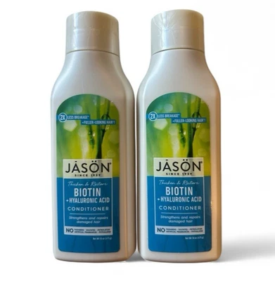 Pack of 2 Jason Conditioner Thicken & Restore Biotin + Hyaluronic Acid 16 oz NEW - Image 1 of 2