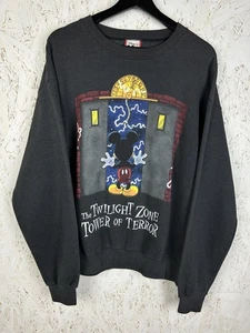 90s Disney Mickey Mouse Twilight Zone Tower Of Terror Sweatshirt Crewneck S-M - Picture 1 of 8