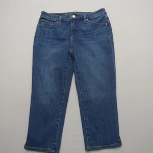 Chico's Womens So Slimming Girlfriend Slim Leg Capri Jeans 0 / US 4 Dark Wash - Picture 1 of 9