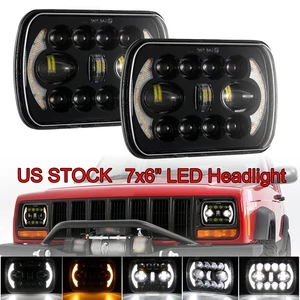 2X 7x6" INCH LED Headlight Hi/Lo Beam DRL Turn Signal For Ford Ranger 1983-1988 - Bild 1 von 12