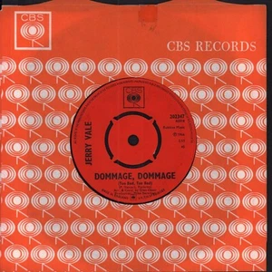 Jerry Vale Dommage Dommage 7" vinyl UK Cbs 1966 4 prong label design in company - Picture 1 of 2
