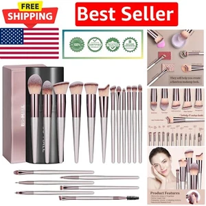 Complete 18-Piece Makeup Brush Set for Beginners - Stylish Champagne Gold - Picture 1 of 8