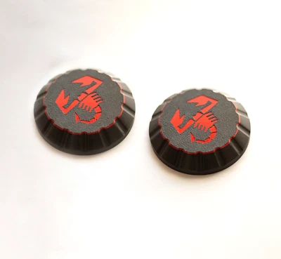 Pair of Abarth 595 Shock Mount Covers – Rust Fix - Scorpion Logo - Fiat 500