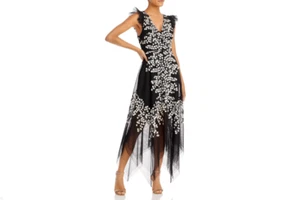 BCBGMAXAZRIA Embroidered Tulle Gown MSRP $428 - Picture 1 of 3
