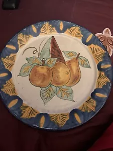 Authentic Pair Talavera Mexican Folk Art Decorative Hanging Plates 11.5” - Picture 1 of 3