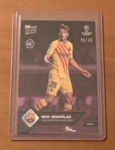 2021 TOPPS NOW UCL #38 NICO GONZALEZ (RC) - NUMBERED 78/99 PURPLE PARALLEL - Picture 1 of 2