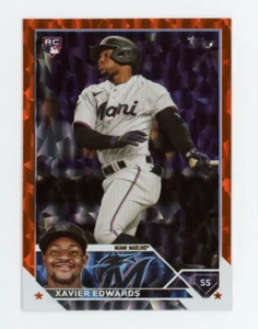 2023 Topps XAVIER EDWARDS Rookie Card RC ORANGE FOIL #/299 Miami Marlins #US296 - Picture 1 of 2