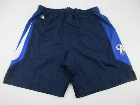 Mens XL Miwaukee Brewers Nike Dri Fit blue shorts 2018 Cover