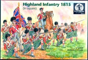 Waterloo 1815 Miniatures 1/72 HIGHLAND INFANTRY IN SQUARE 1815 Figure Set - Picture 1 of 4