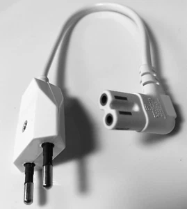 kurz kurzes Euro Kabel Anschlußkabel Stromkabel Links Rechts gewinkelt 20cm 💙 - Bild 1 von 1