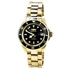 Invicta Mens Pro Diver Automatic Blk Dial 18K Gold Plated Coin Edge Watch 8929OB