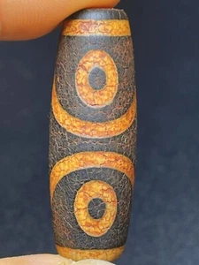 Powerful Genuine Ancient Natural Indo Tibetan Agate Dzi Old Bead With 04123 - Picture 1 of 6