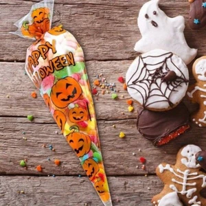 HALLOWEEN ZELLOPHAN SÜSSE KEGELTASCHE GROSSE SÜSSIGKEITEN KINDER PARTY GESCHENK LECKEREIEN UK - Bild 1 von 5