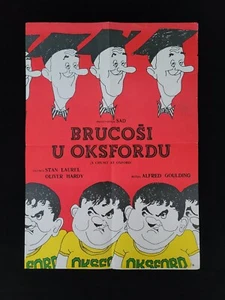 Original Antique Movie Poster Print Yugoslavia Serbia Stan Laurel Oliver Hardy  - Picture 1 of 12