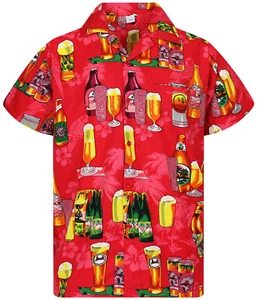 Camisa Hawaiana Funky Botella de Cerveza Roja  - Imagen 1 de 7