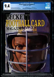 1989 Bo Jackson CGC 9.4 Beckett Football Issue #1 Gorgeous Oakland Raiders NRMT - Picture 1 of 2