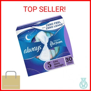 Always Infinity Feminine Pads for Women, Size 5 Extra Heavy Overnight, with wing - Picture 1 of 2