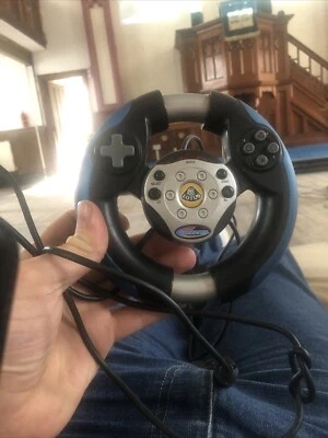 PS2 Gamester LOTUS Pro-racer /Playstation PS1 handheld steering wheel controller - Image 1 of 2
