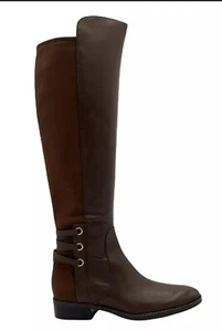 Vince Camuto Medium Calf Leather Tall Shaft Boots Pauletta Brown 7 Wide - Picture 1 of 15