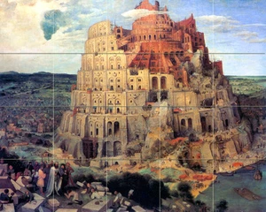 Kunst Babylon Turm Wandbild Keramik Backsplash Badfliese #132 - Bild 1 von 1