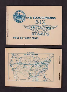 1928 AIRMAIL BKC1 10c (2 X Sc C10a panes) fresh MNH mint booklet CV $230 - Picture 1 of 1