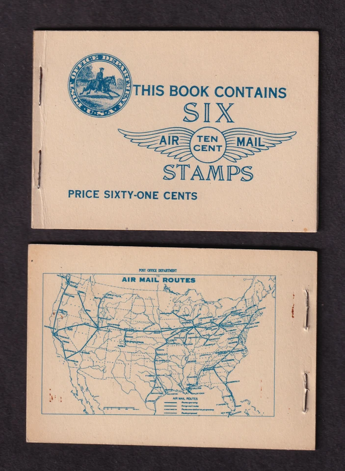 1928 AIRMAIL BKC1 10c (2 X Sc C10a panes) fresh MNH mint booklet CV $230 - Image 1 of 1