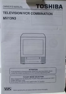 Toshiba VHS Videorecorder Recorder 13" CRT TV Kombination MV13N3 Bedienungsanleitung - Bild 1 von 1