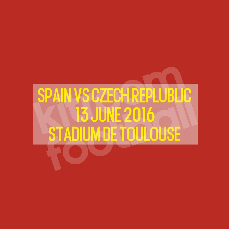 UEFA Euro 2016 Spain Match Detail Transfer MDT Patch vs Czech Repro - Photo 1/1