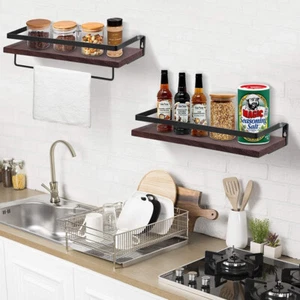 2PCS 40cm Length Wall Floating Shelves Photo Picture Ledge Display Shelves Racks - Picture 1 of 12
