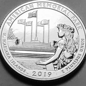 D Washington Quarter ATB N. Marianas Is Am Memorial Park 2019 circulado - Imagen 1 de 3